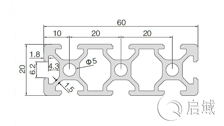 QY-6-2060鋁型材圖紙